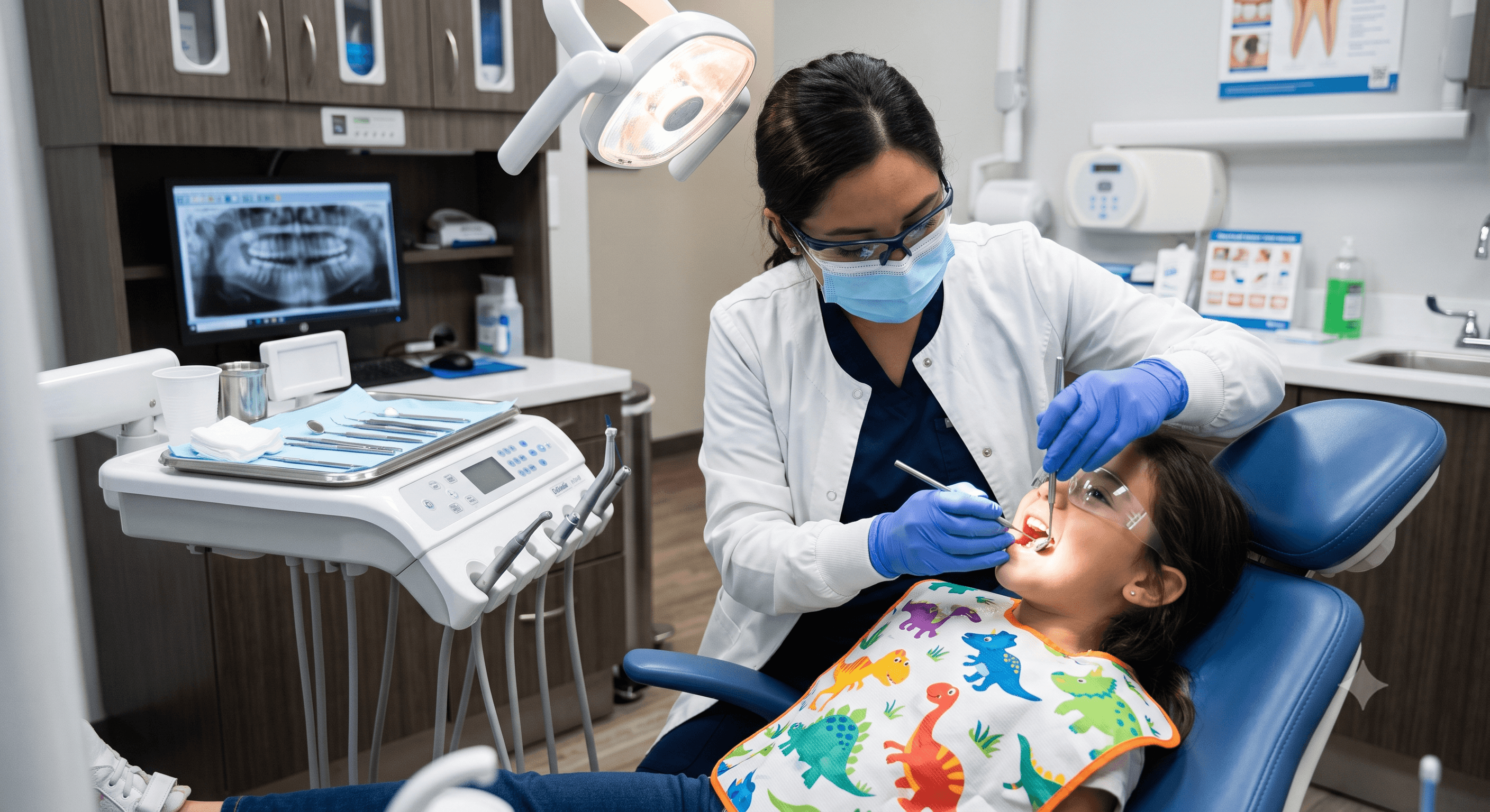 Dentista atendiendo paciente