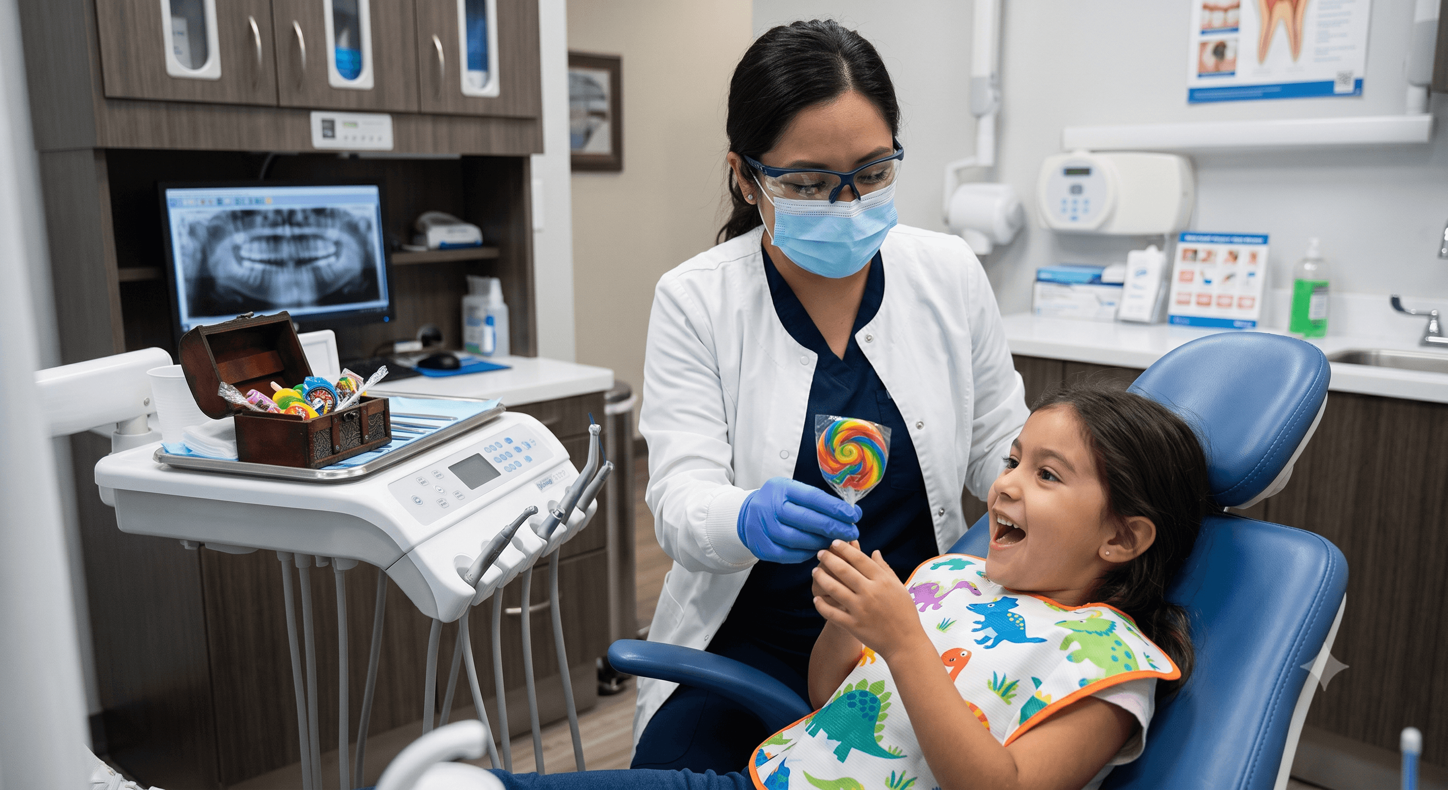 Doctora con paciente infantil